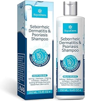Roycederm Seborrheic Dermatitis & Psoriasis Shampoo for Dandruff - Helps Relieve Itching, Flaking & Scaling, Dry Itchy Scalp