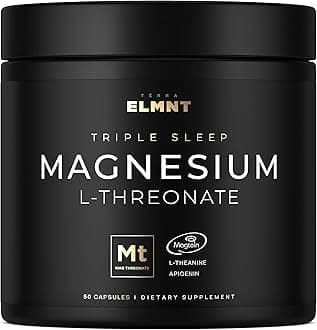 ELMNT Triple Sleep Magnesium Threonate w. Apigenin, Theanine & Magtein Magnesium L-Threonate - Highest Absorption Magnesium Supplement Capsules Natural Sleep Aid for Deep Sleep Calm & Stress Relief