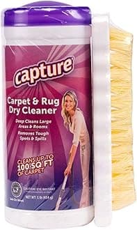 Carpet & Rug Dry Cleaner w/Brush - Carpet Deodorizer & Freshener Powder - Pet Odor Eliminator - Fresh Natural Scent - Carpet Cleaner Powder - Odor Eliminator, Stains Spot Remover (1 lb)
