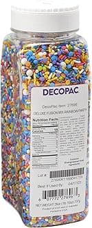 DecoPac Rainbow Party Fusion Mix Sprinkles, 26oz, Shaped Candy Sprinkles in Handheld Container, Magical Edible Decorations For Celebration Cakes, Cupcakes, Cookies and Donuts