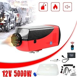 Triclicks 12V 5KW Air Diesel Heater Parking Heater Diesel Night Heater with Silencer LCD Switch Remote Control 10L Tank For Truck, Boat, Car Trailer, Motorhomes, Campervans (Style 3)
