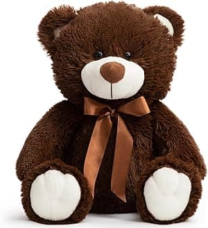 Super Color Teddy Bear Stuffed Animals Plush Toy for Children Girlfriend Family Congratulations Baby Shower Birthday Chocolate 14 inch
