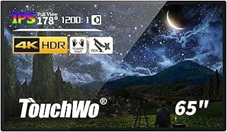 65 inch Capacitive Multi-Touch Screen Industrial Monitor, 16:9 Display 1920 x 1080P, Built-in Speakers, USB, VGA, DVI & HD-MI Ports, Digital Signage Displays and Player for Advertising