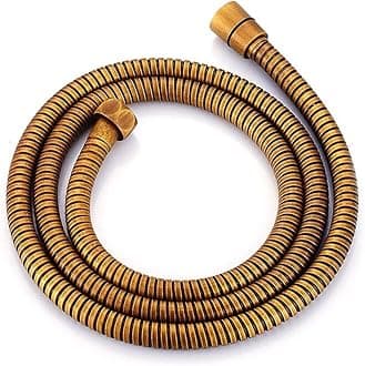 Linwnil 1.5m Stainless Steel Antique Brass Shower Hose Replacement Hand Spray Pipe (Bronze 1.5m)