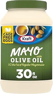 Kraft Mayo with Olive Oil Reduced Fat Mayonnaise Rich and Flavorful Condiment for Sandwiches Dips and Dressings Made with Cage-Free Eggs Keto Low Carb Lifestyle 12 ct Pack 30 fl oz Jars