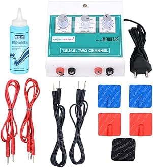 - Mini Tens Two Channel Portable Nerve Stimulator Electrotherapy Physiotherapy Compact Machine with One Year Warranty (Electrode Pad)