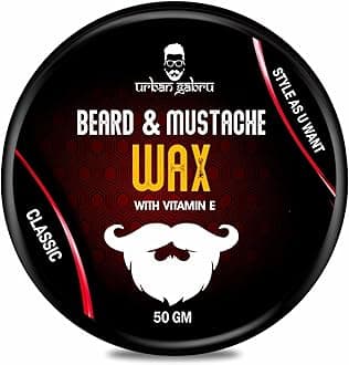 urbangabru Beard, Mustache Wax for Men – Strong Hold Mooch Styling Wax, Balm, Cream to Shape and Nourish Your Beard Contain Vitamin-E and Hemp Seed Oil (1.7 fl oz)