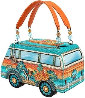 Catch a Wave Beaded Top Handle Surf Van Handbag, Multi