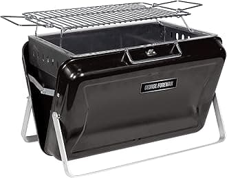 Portable Charcoal BBQ, Go Anywhere Toolbox, Portable, Sturdy Foldable Legs, Convenient Handle, Lightweight, Camping, Black, Charcoal Barbecue, GFPTBBQ1005B