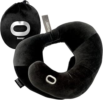 BCOZZY Neck Brace Pillow - Patented Relief for Neck Pain and Supportive Sleep-Soft, Washable, and Adjustable for Comfortable Resting. Black