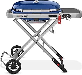 Traveler Portable Gas Grill, Blue