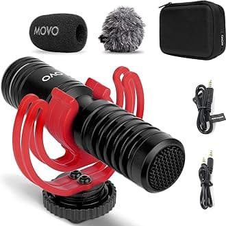 Movo VXR10-PRO External Video Microphone for Camera with Rycote Lyre Shock Mount