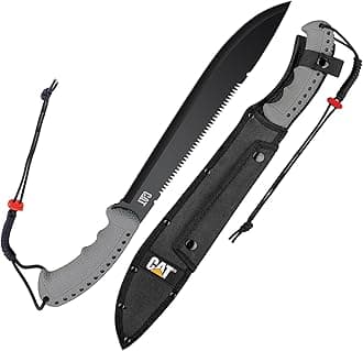 CAT Latin 21-Inch Machete with Shoulder Strap Sheath, Blade Knife with Ergono...