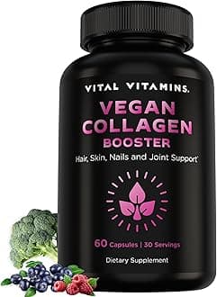 Vegan Collagen Booster - with Silica and Hyaluronic Acid - Plant-Based Collagen Supplements - Supports Hair, Skin, Nails & Joints - 60 Capsules