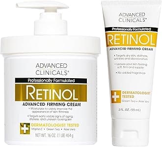 Retinol Body Lotion & Face Moisturizer | Anti Aging Skin Care Retinol Body Cream For Women & Men Improves Appearance Of Fine Lines, Wrinkles, & Look Of Crepey Skin, W/Travel Size