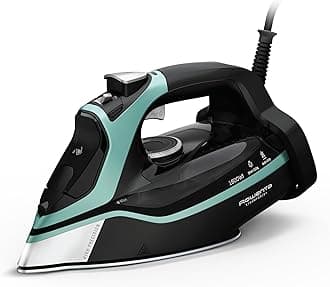 Rowenta Steam Force DW9440 Stainless Steel Steam Iron for Clothing, 400 Micro Steam Holes, 1800 Watt, Ironing, Dust Steamer, Digital Display, Precision Point