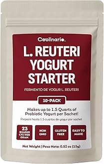 Coolinario L Reuteri Yogurt Starter (10-Pack, 1.5g Sachets) Yogurt Starter Culture with Lactobacillus Reuteri Probiotics | Creamy & Delicious | Non-GMO, No Preservatives, Gluten Free