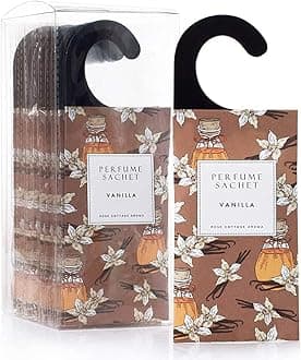 ROSE COTTAGE Large 12 Packs Vanilla Hanging Closet Deodorizer Air Freshener Long Lasting Scented Sachets Smell Goods for House