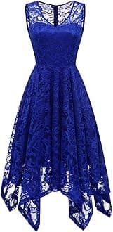 Women's Cocktail Party Dresses 2025 Handkerchief Hem Lace Formal Wedding Guest Bridesmaid Fancy Prom Dress