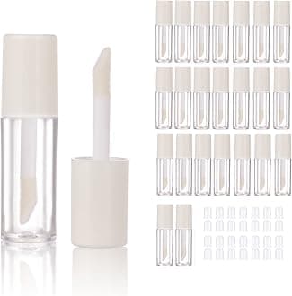 COSIDEA Blank 0.8ml Mini Lip Gloss Tube Sample Size Lip Gloss Container Sample Sack Lip Oil DIY 26pcs, white