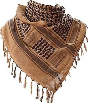 Military Shemagh Tactical Desert Scarf, 100% Cotton Keffiyeh Neck Head Scarf Wrap for Men Women