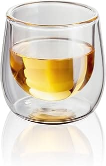 Judge Double Walled Glass Espresso Coffee Shot Cups, Set of 2, 75ml - Vacuum Insulated, Handcrafted Artisan - Strong, Heat Resistant