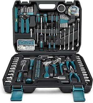 Sundpey Home Tool Kit 281-PCs - Protable Complete Basic Hand Repair General Tool Sets for Men Women - Tool Set with Socket Wrench Set & Screwdriver Set & Metric Hex Key & Pliers & Tool Box Case