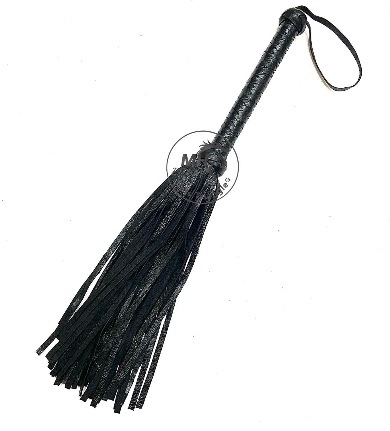 21" Black Leather Flogger Whip