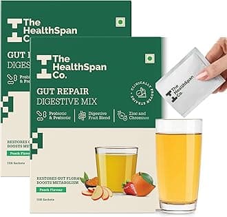 The Healthspan Co. Gut Health Supplement|Probiotic + Zinc + Chromium for Leaky Gut Relief, Immunity & Digestive Health |5Bn CFU of Clinically Proven Strains|30 Days Pack, Sachet, 2 count, 15 Servings
