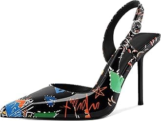 YODEKS Women's Slingback Heels Pointed Toe D'Orsay High Heel Pumps 4 Inch Shoes US Size 5-13
