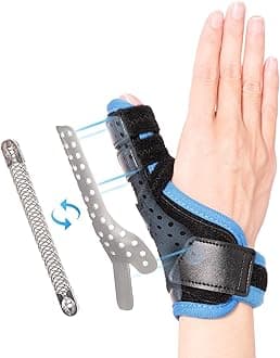Trigger Thumb Splint, Thumb Spica Splint-Dequervains Tendonitis, CMC Joint Thumb Arthritis Brace, Thumb Stabilizer for Broken Thumb, Sprain, Ligament Tears, Fits Left & Right, S/M
