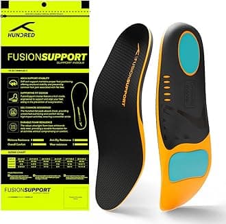 Hundred Fusion Support Comfort Insoles | Fusion Gel Mesh | Rigid Arch Support |Shock Absorption Silicon Cushioning | Personalized Comfort for Any Shoe | Unisex | 1 Pair (5 UK/ 6 UK)