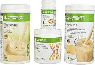 Herbalife Nutrition Weight Loss Combo,F1 Vanilla, Shakemate, Protein 200 gm With Afresh Cinnamon Energy Drink (Pack of 4 Vanilla Flavored)