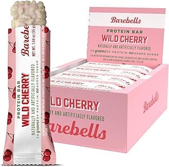 Protein Bars Wild Cherry - 12 Count, 1.94 oz Bars - Snacks with 20g of High Protein - Chocolate Nutrition Bar with 1g of Total Sugars - On The Go Snack & Breakfast Bars