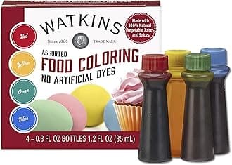 Watkins Assorted Food Colouring, Red/Yellow/Green/Blue, 35ml