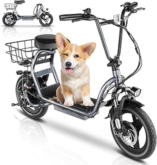 Electric Scooter for Adults with Seat, 800/1200W Motor, Max 30Miles Ranges&20Mph, 14" Fat Tire Foldable E-Scooter with Carry Basket, Dual Braking Dual Suspension, 300lbs Max Load