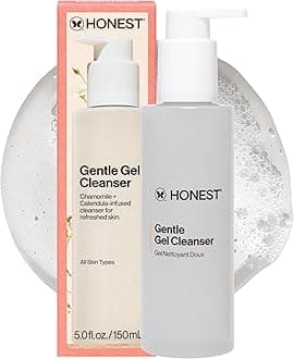 Honest Beauty Gentle Gel Daily Face Cleanser, Calms, Refreshes, Hydrates, Vegan Safe for Sensitive Skin, 5 fl oz
