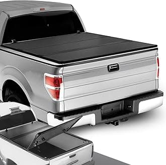 DNA MOTORING New Upgrade Truck Bed Top Hard Solid Tri-Fold Tonneau Cover Compatible with 04-14 Ford F150 6.5Ft Bed, TTC-HARD-006, Black