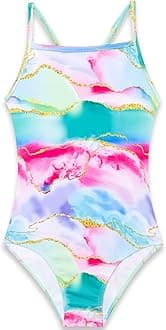 Girls Swimsuits One-Piece Bathing Suits Multicolor Kids Sport Summer Beach Swimwear for 2-10 Years Old