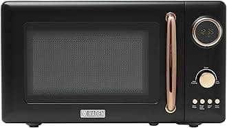 HADEN Vintage Countertop Microwave Oven, Black/Copper