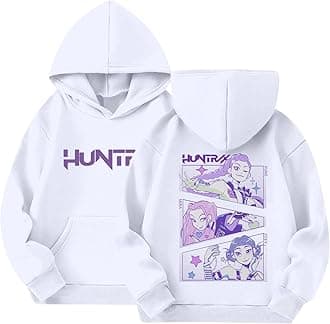 BCFSITNBH Huntrix Hoodies Girls Vintage Y2k Pullover Huntrix Huntr/X Hip Hop Streetwear Oversized Fashion Long Sleeve Hooded Sweatshirt for Kids