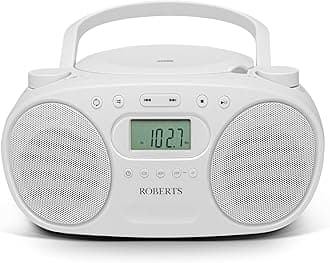 ZOOMBOXFM AM/FM CD Boombox with Bluetooth, White