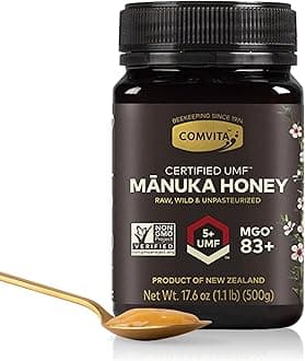 Comvita Manuka Honey UMF 5+ (MGO 83+) - Raw Manuka Honey New Zealand, Pure & Unpasteurized, Superfood for Immune Health, Use in Tea, Wild, Monofloral, Non-GMO - 500g (17.6 oz)