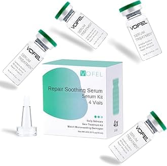 Centella Asiatica Serum for Face with Hyaluronic Acid Repair and Anti Aging Serum for Face Moisturizer 0.35 oz 4 Vials Serum Ampoule Set (4pc repair kit)