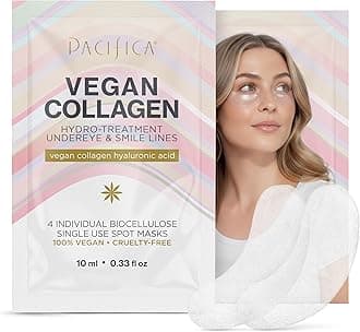 Pacifica Undereye & Smile Mask Set – Vegan Collagen Hydro Treatment with Hyaluronic Acid, Hydrating for Dark Circles, Dry & Combination Skin, Vegan & Cruelty-Free, 4 Pieces