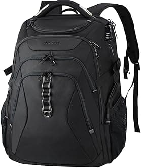 KROSER Travel Laptop Backpack 18.4 Inch XXXL Gaming Backpack with Hard Shell Saferoom RFID Pockets Water-Repellent Business College Daypack Stylish Laptop Bag for Men/Women-Black Grey