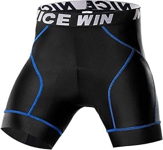 NICEWINMens 4D Padded Bike Shorts Anti-slip Leg Cycling Underwear Wide WaistBand Biking Bicycle Motorcycle Underpants