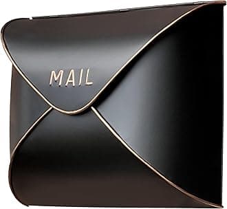NACH Black Mailbox Wall Mount, 12.5 x 5 x 10 inch Wall Mount Mailboxes for Outside, Waterproof Mailboxes for Outside - Envelope Mailbox