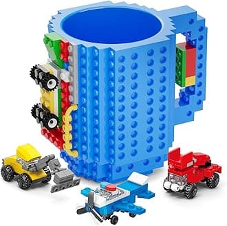 DAYMOO Brick Mug, Coffee Mug, Christmas Mug, Original Funny Birthday Gift for Men Dad Friend Boy Girl Gift Idea Christmas, Easter, Halloween, N-Blue