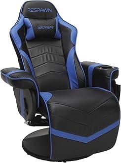 RESPAWN 900 Gaming Chair - Video Games Console Recliner, Computer Chair With Adjustable Leg Rest, Cupholder, and Footrest - Blue